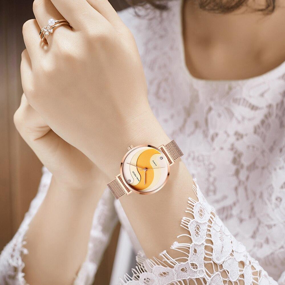 Women's Ultra Thin Rose Gold Watch ⌚✨ Analog Quartz Waterproof Elegant Round | 5 Colors 🌹🖤💙