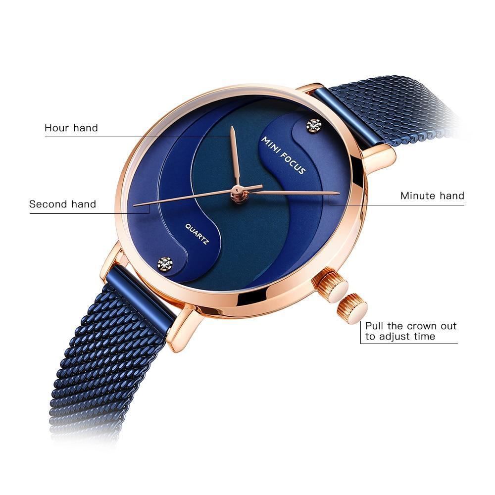Women's Ultra Thin Rose Gold Watch ⌚✨ Analog Quartz Waterproof Elegant Round | 5 Colors 🌹🖤💙