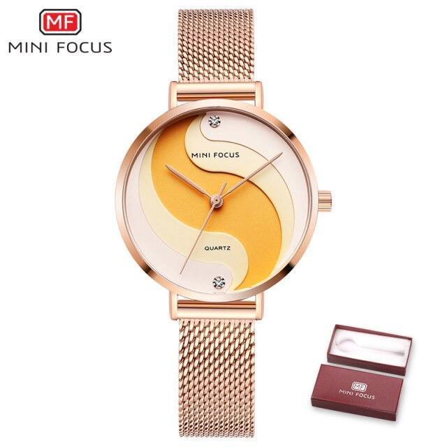 Women's Ultra Thin Rose Gold Watch ⌚✨ Analog Quartz Waterproof Elegant Round | 5 Colors 🌹🖤💙