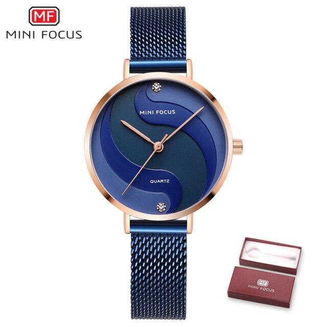 Women's Ultra Thin Rose Gold Watch ⌚✨ Analog Quartz Waterproof Elegant Round | 5 Colors 🌹🖤💙