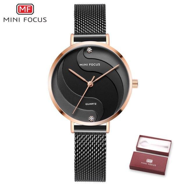 Women's Ultra Thin Rose Gold Watch ⌚✨ Analog Quartz Waterproof Elegant Round | 5 Colors 🌹🖤💙