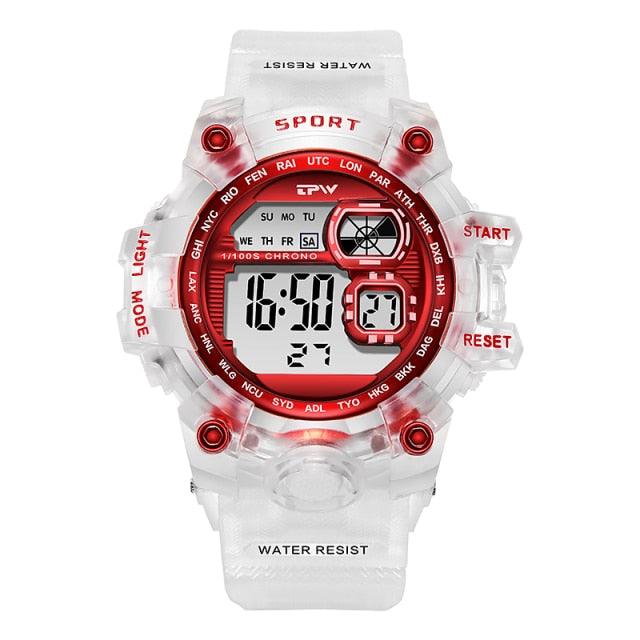 Women's Digital Sport Watch ⌚✨ Transparent Silicone Strap Stopwatch Alarm Dual Time | 5 Colors 🖤❤️🤍