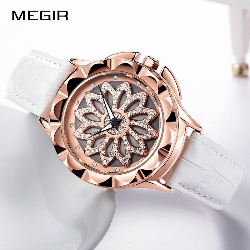 Women's Luxury Flower Dial Watch ⌚🌸✨ Analog Quartz Waterproof Leather Strap | Red, White & Black ❤️🤍🖤