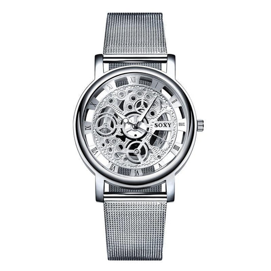 Unisex Luxury Metal Bracelet Watch ⌚✨ Unique Steel Design Elegant Gift | Silver & Gold 🤍🖤