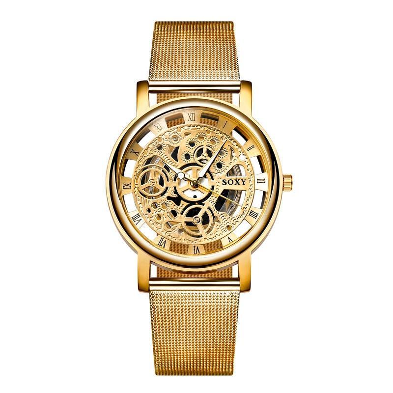 Unisex Luxury Metal Bracelet Watch ⌚✨ Unique Steel Design Elegant Gift | Silver & Gold 🤍🖤