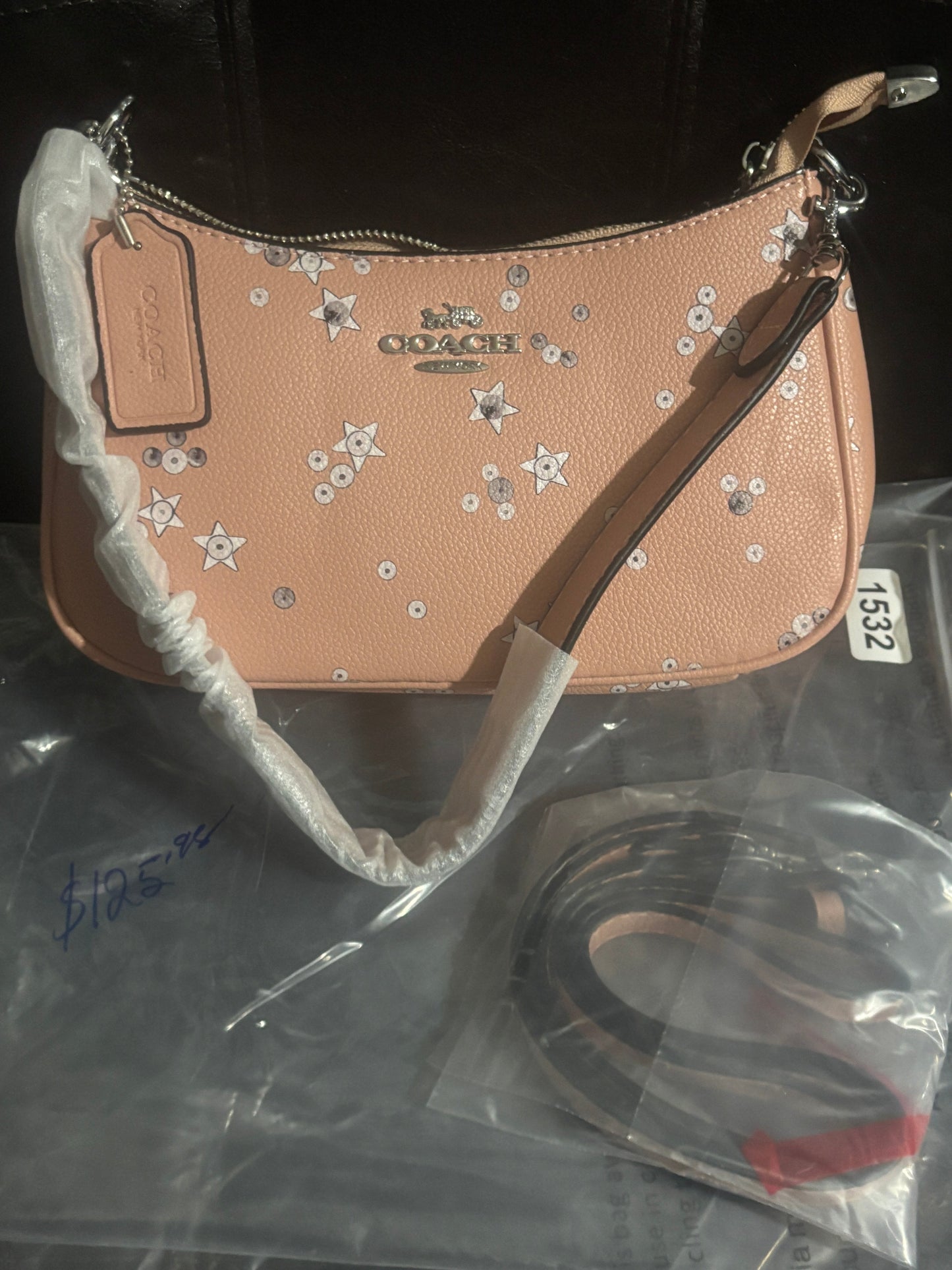 Blush Pink Star Print Crossbody Bag 🌸⭐ #1532