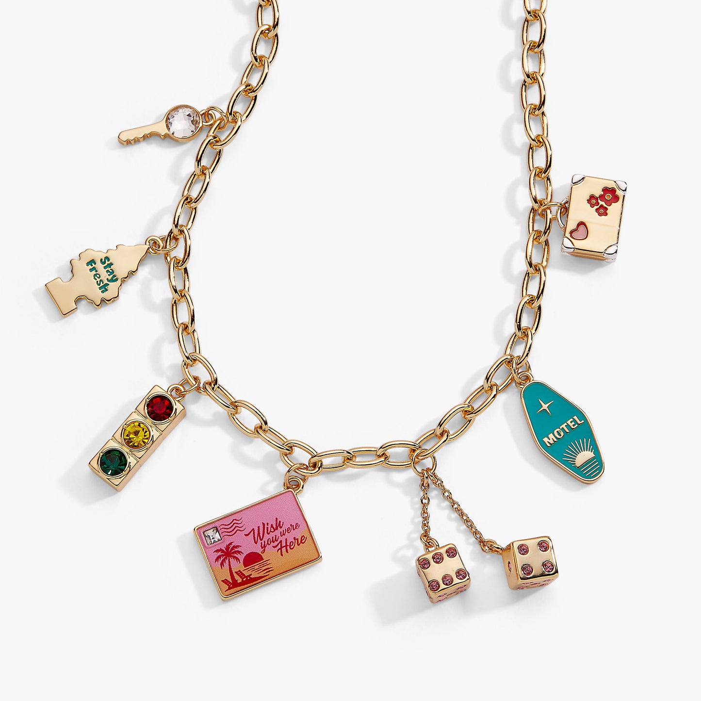 Road Trip Multi-Charm Necklace ✨🚗🧳🎮 Gold 7-Charm Adventure Necklace | Alex and Ani 💎👑