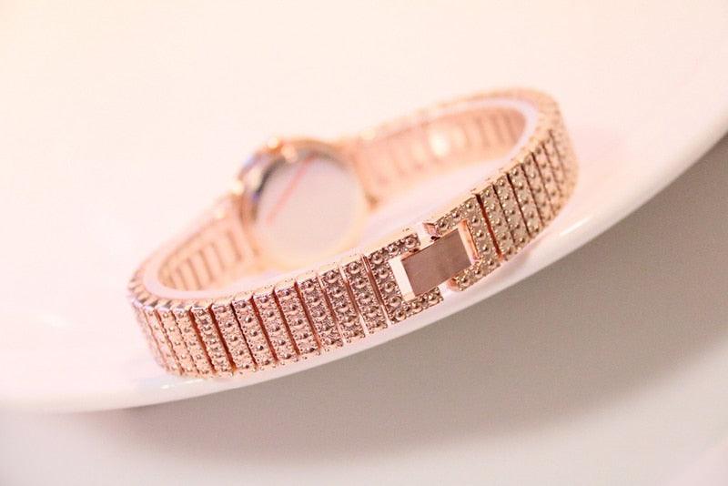 Women's Luxury Iced Out Crystal Rhinestone Watch ⌚✨ Small Dial Rose Gold Quartz | Rose Gold, Gold & Silver 🌹🤍
