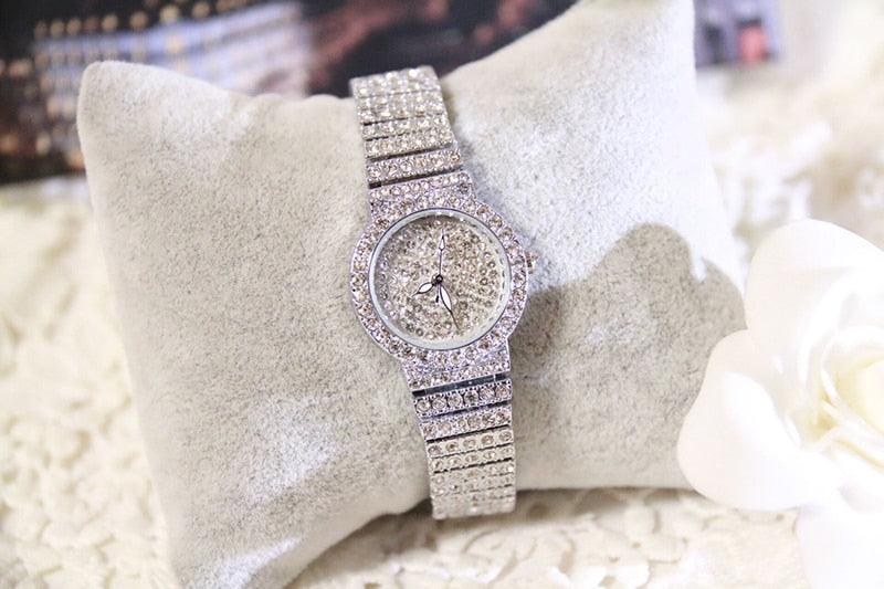 Women's Luxury Iced Out Crystal Rhinestone Watch ⌚✨ Small Dial Rose Gold Quartz | Rose Gold, Gold & Silver 🌹🤍
