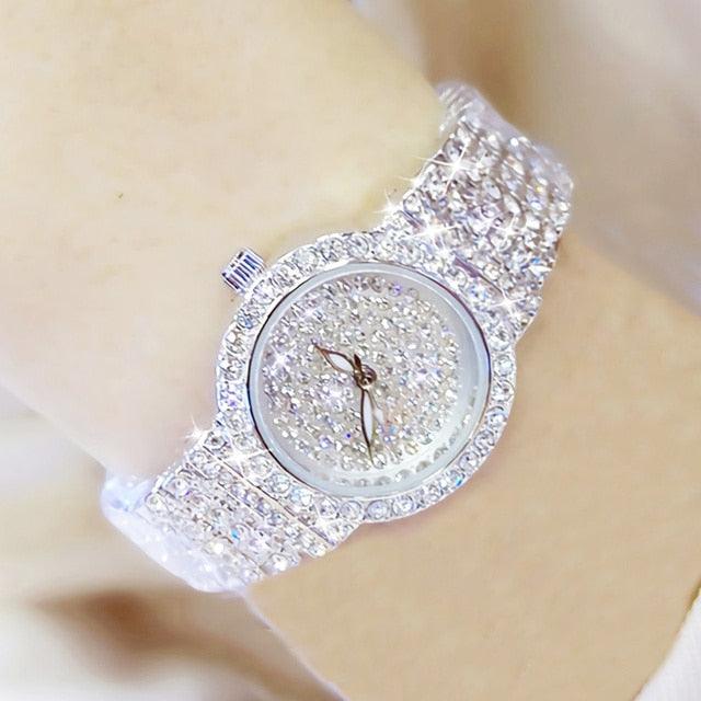 Women's Luxury Iced Out Crystal Rhinestone Watch ⌚✨ Small Dial Rose Gold Quartz | Rose Gold, Gold & Silver 🌹🤍