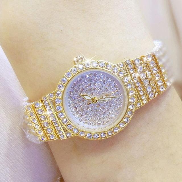 Women's Luxury Iced Out Crystal Rhinestone Watch ⌚✨ Small Dial Rose Gold Quartz | Rose Gold, Gold & Silver 🌹🤍