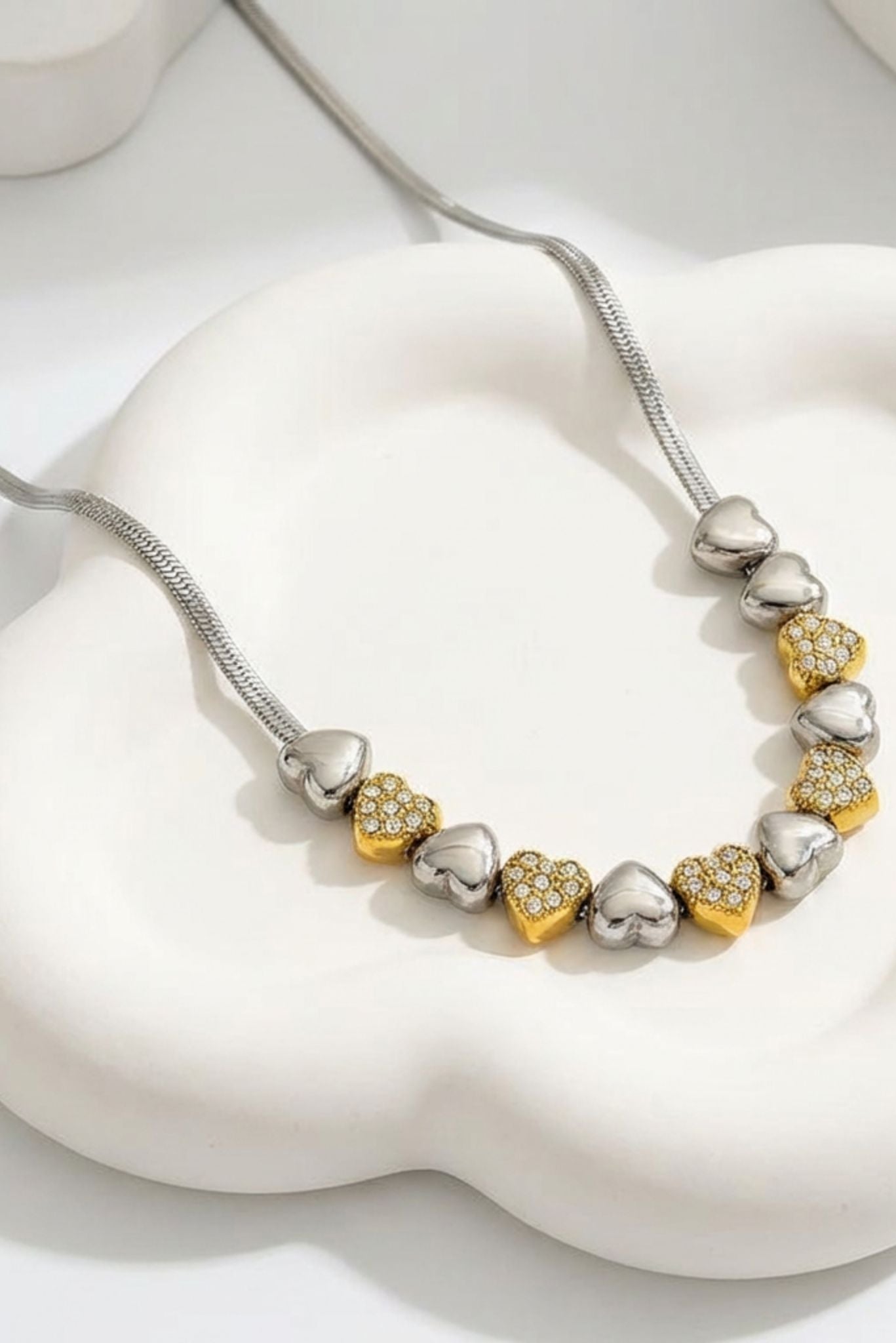 ✨Sienna Waterproof Heart Teardrop Y-Necklace Two Tone🛍️
