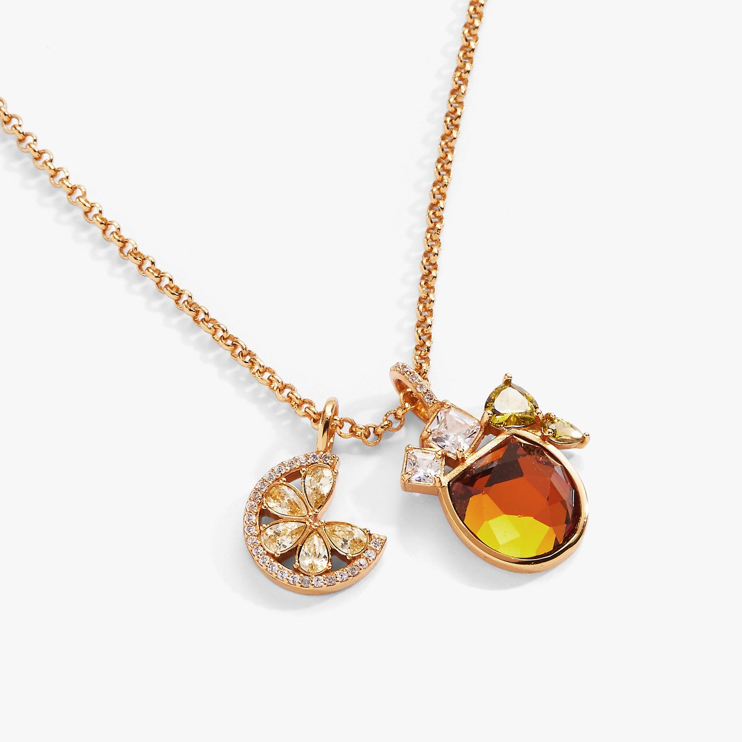 Spritz O'Clock Necklace ✨🍋🧃 Gold Aperol Spritz Crystal Charm Pendant | Alex and Ani 💎👑