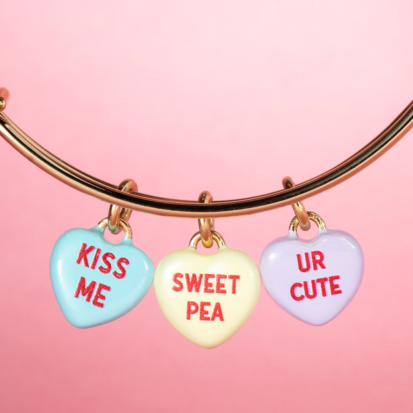 Sweethearts® Multi-Heart Charm Bangle ✨💛 Luxury Gold Elegant Charm Bracelet | Diamond Princess Boutique 💎👑