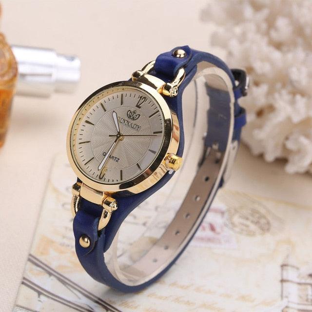 Women's Luxury Casual Round Dial Watch ⌚✨ Analog Quartz PU Leather Strap | 6 Colors 🤍🖤❤️