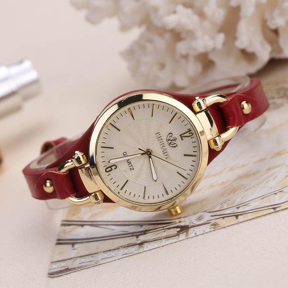 Women's Luxury Casual Round Dial Watch ⌚✨ Analog Quartz PU Leather Strap | 6 Colors 🤍🖤❤️