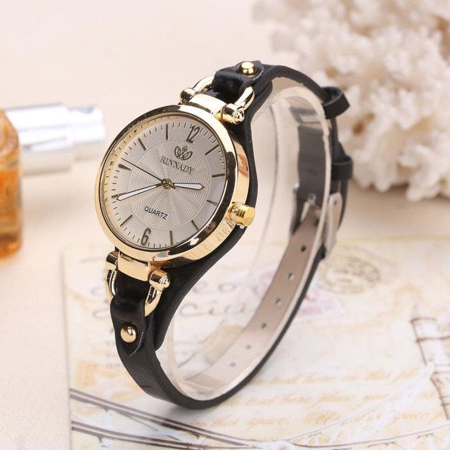 Women's Luxury Casual Round Dial Watch ⌚✨ Analog Quartz PU Leather Strap | 6 Colors 🤍🖤❤️
