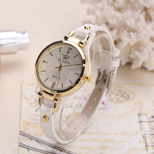 Women's Luxury Casual Round Dial Watch ⌚✨ Analog Quartz PU Leather Strap | 6 Colors 🤍🖤❤️