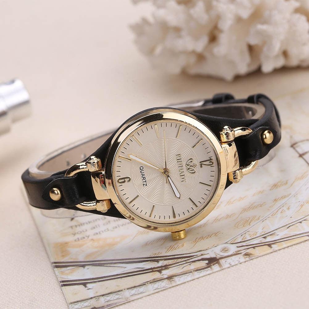 Women's Luxury Casual Round Dial Watch ⌚✨ Analog Quartz PU Leather Strap | 6 Colors 🤍🖤❤️