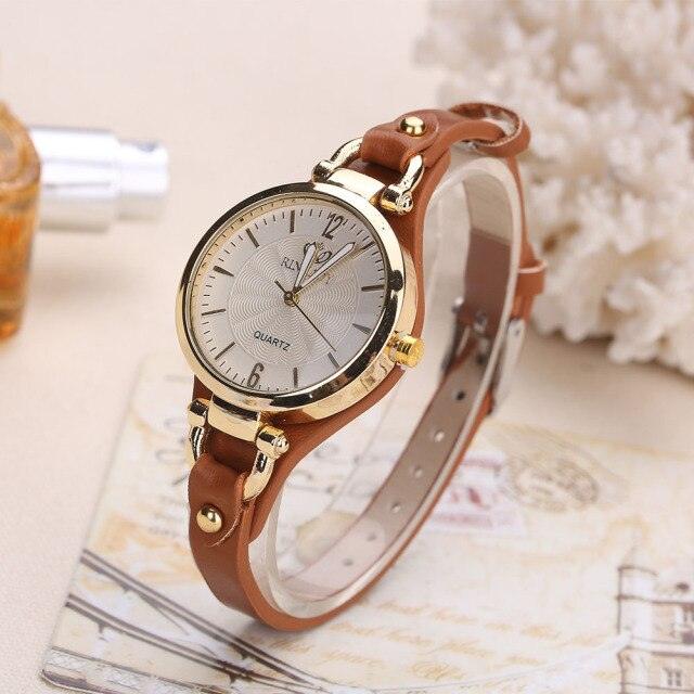 Women's Luxury Casual Round Dial Watch ⌚✨ Analog Quartz PU Leather Strap | 6 Colors 🤍🖤❤️