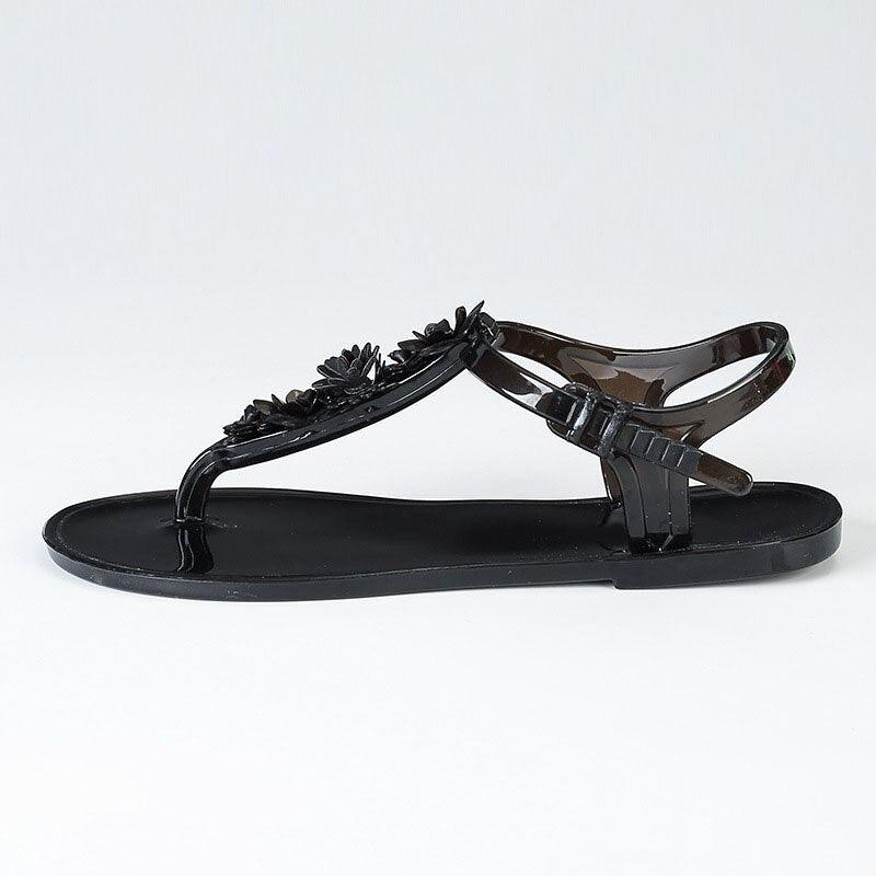 Flower T-Strap Flat Thong Sandals ✨🌸👡 Women's Non-Slip Beach Flip Flops | 3 Colors 🖤🤍🪩