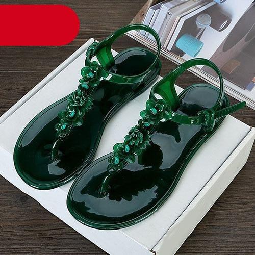 Flower T-Strap Flat Thong Sandals ✨🌸👡 Women's Non-Slip Beach Flip Flops | 3 Colors 🖤🤍🪩