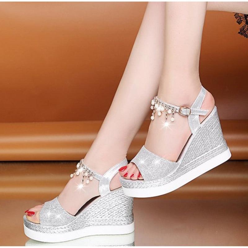 Espadrille Platform Wedge Sandals ✨👠🌸 Women's Buckle Strap Peep Toe Slingback | 5 Colors 🥇🪩🤍