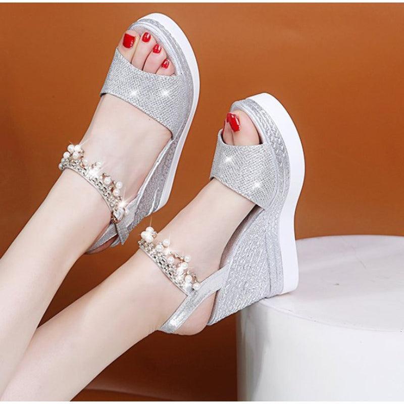 Espadrille Platform Wedge Sandals ✨👠🌸 Women's Buckle Strap Peep Toe Slingback | 5 Colors 🥇🪩🤍