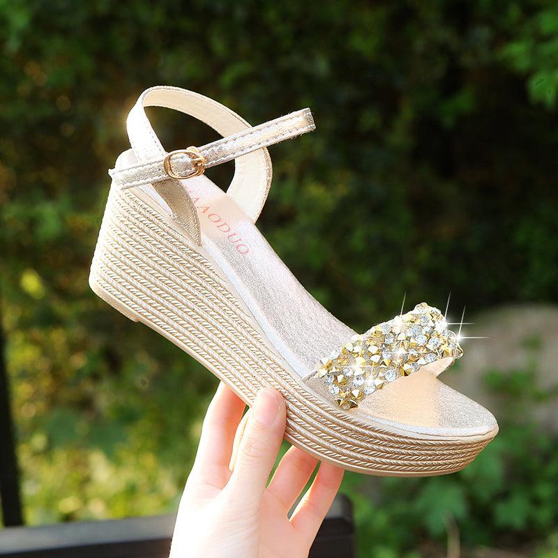 Espadrille Platform Wedge Sandals ✨👠🌸 Women's Buckle Strap Peep Toe Slingback | 5 Colors 🥇🪩🤍