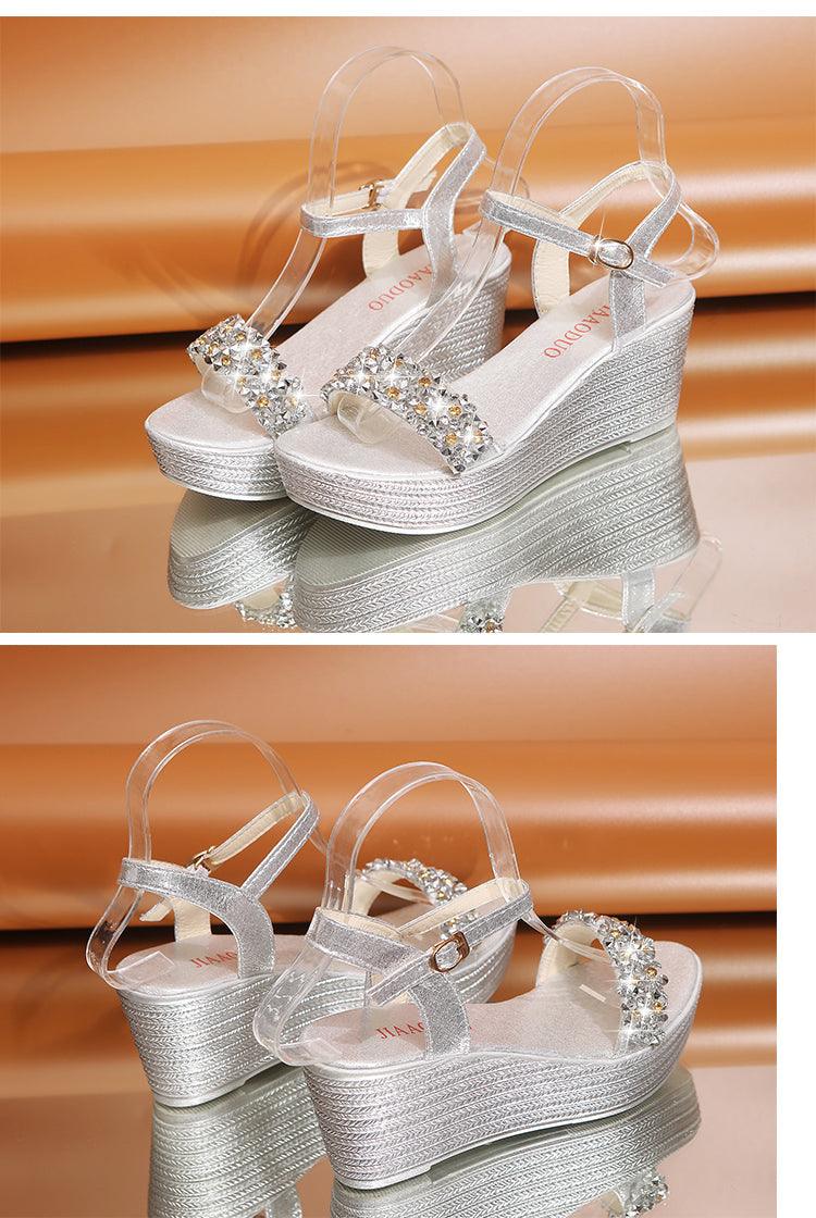 Espadrille Platform Wedge Sandals ✨👠🌸 Women's Buckle Strap Peep Toe Slingback | 5 Colors 🥇🪩🤍