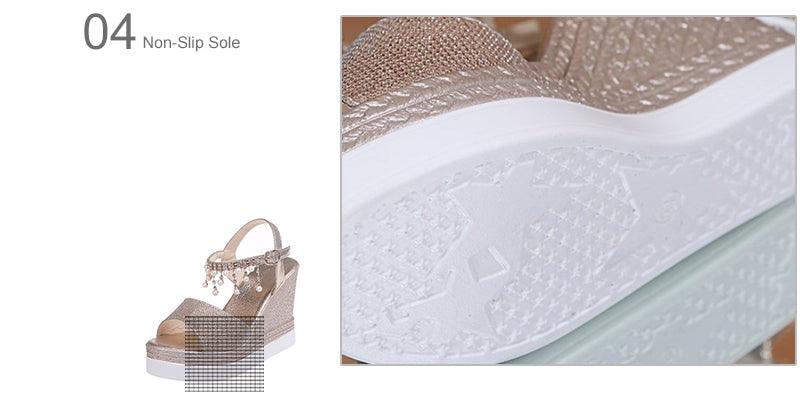 Espadrille Platform Wedge Sandals ✨👠🌸 Women's Buckle Strap Peep Toe Slingback | 5 Colors 🥇🪩🤍