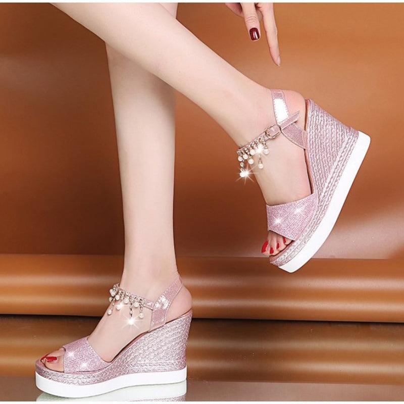 Espadrille Platform Wedge Sandals ✨👠🌸 Women's Buckle Strap Peep Toe Slingback | 5 Colors 🥇🪩🤍