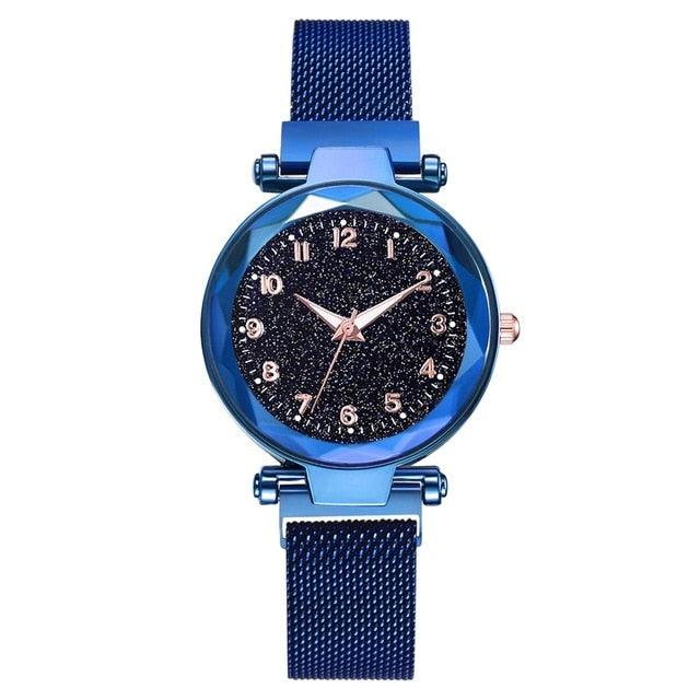 Women's Starry Sky Luxury Watch ⌚✨ Diamond Dial Luminous Quartz | Stainless Steel Mesh | 11 Colors 💜💙🖤