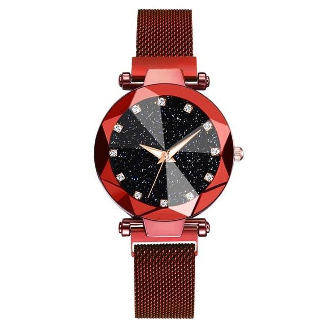 Women's Starry Sky Luxury Watch ⌚✨ Diamond Dial Luminous Quartz | Stainless Steel Mesh | 11 Colors 💜💙🖤