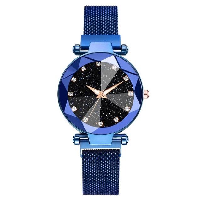 Women's Starry Sky Luxury Watch ⌚✨ Diamond Dial Luminous Quartz | Stainless Steel Mesh | 11 Colors 💜💙🖤