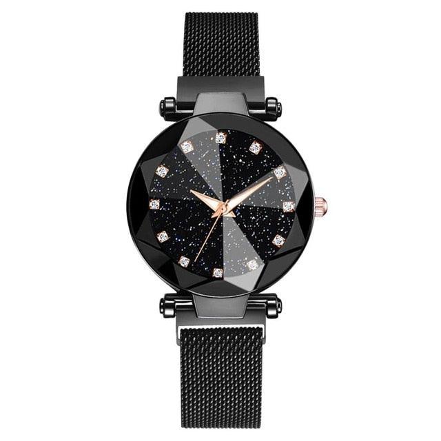 Women's Starry Sky Luxury Watch ⌚✨ Diamond Dial Luminous Quartz | Stainless Steel Mesh | 11 Colors 💜💙🖤