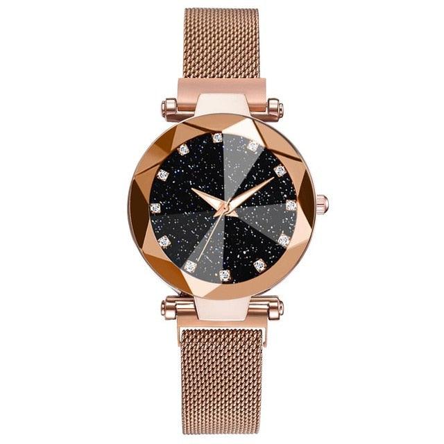 Women's Starry Sky Luxury Watch ⌚✨ Diamond Dial Luminous Quartz | Stainless Steel Mesh | 11 Colors 💜💙🖤