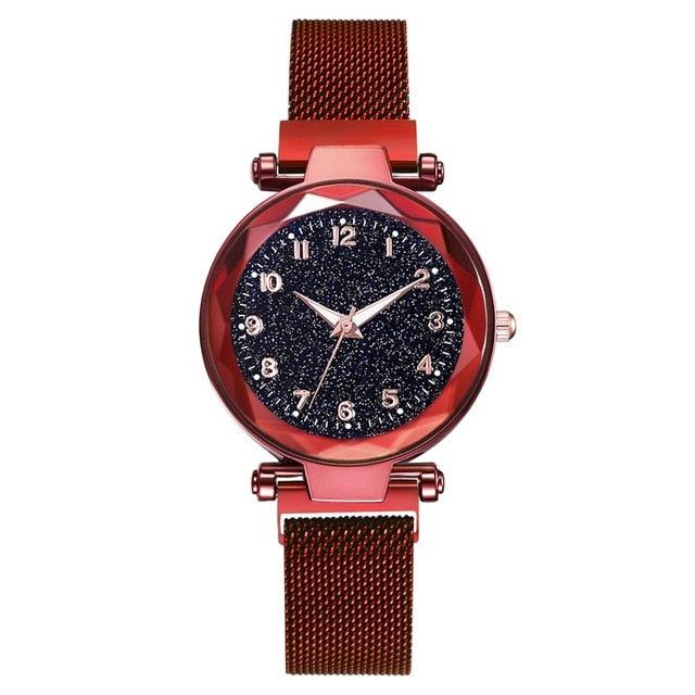 Women's Starry Sky Luxury Watch ⌚✨ Diamond Dial Luminous Quartz | Stainless Steel Mesh | 11 Colors 💜💙🖤