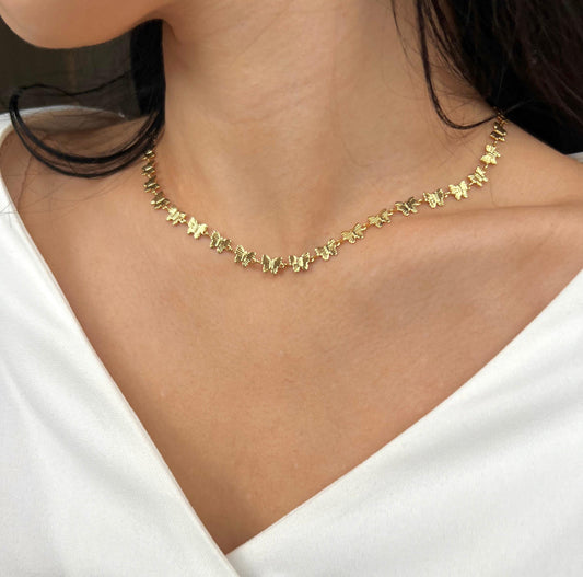 🦋✨ Gold Butterfly Chain Necklace 14" — Item #1575